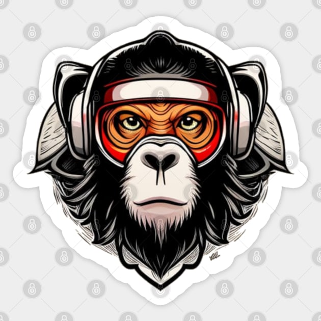 Futuristic monkey Sticker by Cascio311